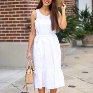 New without tags GAP White Eyelet Dress Lined M